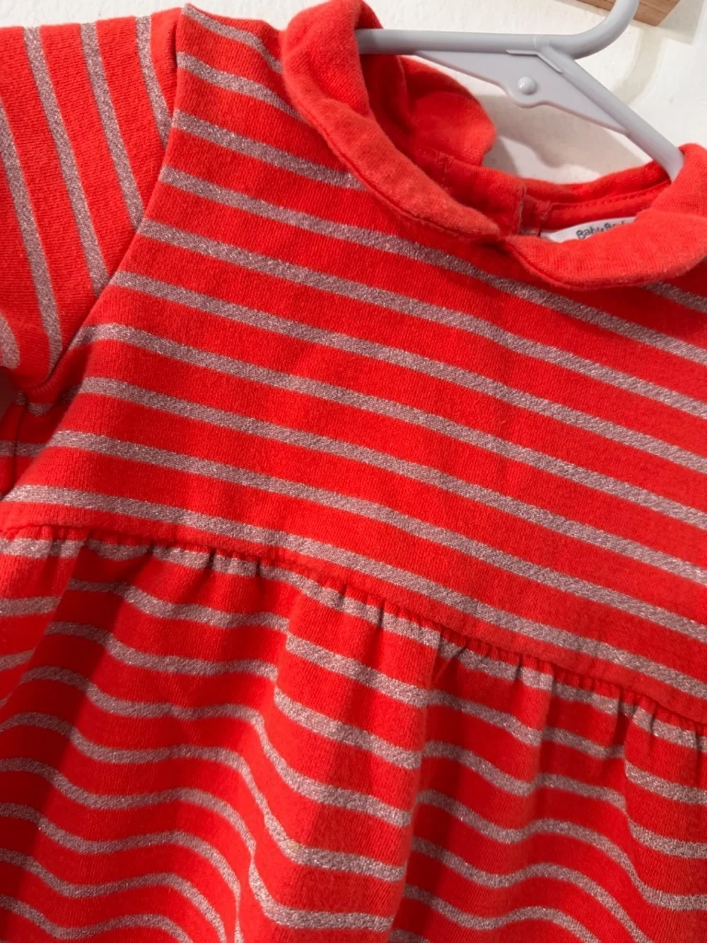 Baby Boden Red Stripe Dress Glitter 6-12 Mos Winter Holiday Christmas Dress